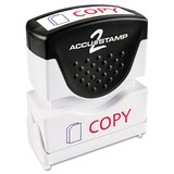 Accustamp COS035532 Pre-Inked Shutter Stamp With Microban, Red/blue, Copy, 1 5/8 X 1/2