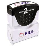 Accustamp COS035534 Pre-Inked Shutter Stamp With Microban, Red/blue, File, 1 5/8 X 1/2