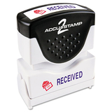 Accustamp COS035537 Pre-Inked Shutter Stamp With Microban, Red/blue, Received, 1 5/8 X 1/2