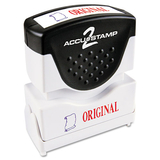 Accustamp COS035540 Pre-Inked Shutter Stamp With Microban, Red/blue, Original, 1 5/8 X 1/2