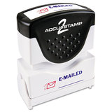 Accustamp COS035541 Pre-Inked Shutter Stamp With Microban, Red/blue, Emailed, 1 5/8 X 1/2