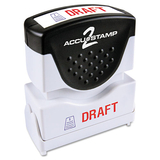 Accustamp COS035542 Pre-Inked Shutter Stamp With Microban, Red/blue, Draft, 1 5/8 X 1/2