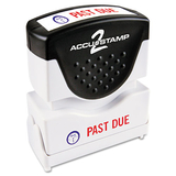 Accustamp COS035543 Pre-Inked Shutter Stamp With Microban, Red/blue, Past Due, 1 5/8 X 1/2