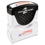 Accustamp COS035544 Pre-Inked Shutter Stamp, Red/Blue, ENTERED, 1.63 x 0.5