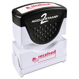 Accustamp COS035570 Pre-Inked Shutter Stamp With Microban, Red, Received, 1 5/8 X 1/2