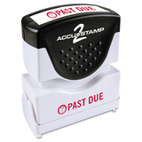 Accustamp COS035571 Pre-Inked Shutter Stamp With Microban, Red, Past Due, 1 5/8 X 1/2