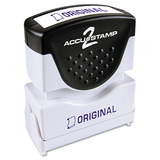 Accustamp COS035572 Pre-Inked Shutter Stamp With Microban, Blue, Original, 1 5/8 X 1/2