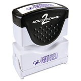 Accustamp COS035573 Pre-Inked Shutter Stamp With Microban, Blue, Entered, 1 5/8 X 1/2