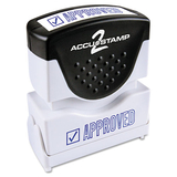 Accustamp COS035575 Pre-Inked Shutter Stamp, Blue, APPROVED, 1.63 x 0.5