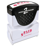Accustamp COS035578 Pre-Inked Shutter Stamp, Red, PAID, 1.63 x 0.5