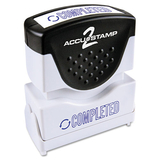Accustamp COS035582 Pre-Inked Shutter Stamp, Blue, COMPLETED, 1.63 x 0.5