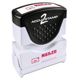 Accustamp COS035586 Pre-Inked Shutter Stamp, Red, MAILED, 1.63 x 0.5