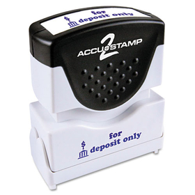 Accustamp COS035601 Pre-Inked Shutter Stamp, Blue, FOR DEPOSIT ONLY, 1.63 x 0.5