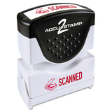 Accustamp COS035605 Pre-Inked Shutter Stamp, Red, SCANNED, 1.63 x 0.5