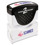 Accustamp COS035606 Pre-Inked Shutter Stamp With Microban, Red/blue, Scanned, 1 5/8 X 1/2
