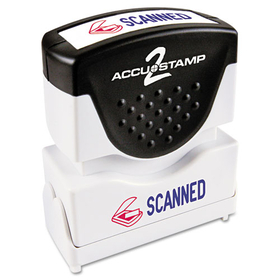 Accustamp COS035606 Pre-Inked Shutter Stamp, Red/Blue, SCANNED, 1.63 x 0.5