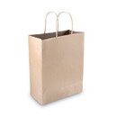CONSOLIDATED STAMP COS091565 Premium Small Brown Paper Shopping Bag, 50/box