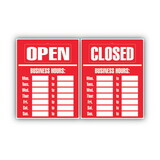 Cosco COS098072 Business Hours Sign Kit, 15 X 19, Red