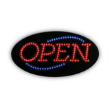 Cosco COS098099 LED OPEN Sign, 10.5 x 20.13, Red and Blue Graphics
