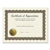 Great Papers 930000 Ready-to-Use Certificates, 11 x 8.5, Ivory/Brown, Appreciation, 6/Pack