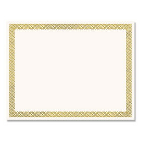 Great Papers COS936060 Foil Border Certificates, 8.5 x 11, Ivory/Gold with Braided Gold Border, 12/Pack