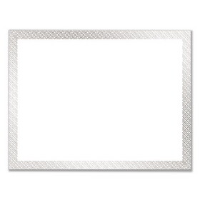 Great Papers COS963027 Foil Border Certificates, 8.5 x 11, White/Silver with Braided Silver Border,15/Pack