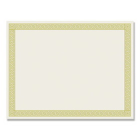 Great Papers COS963070 Foil Border Certificates, 8.5 x 11, Ivory/Gold with Channel Gold Border, 12/Pack