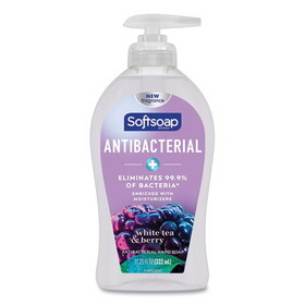 Softsoap CPC44573 Antibacterial Hand Soap, White Tea and Berry Fusion, 11.25 oz Pump Bottle, 6/Carton