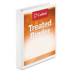 Cardinal CRD32100 Treated Binder Clearvue Locking Slant-D Ring Binder, 1" Cap, 11 X 8 1/2, White