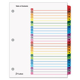 Cardinal CRD60218 Traditional Onestep Index System, 26-Tab, A-Z, Letter, Multicolor, 26/set