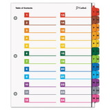 Cardinal CRD60960 OneStep Printable Table of Contents and Dividers - Double Column, 24-Tab, 1 to 24, 11 x 8.5, White, 1 Set