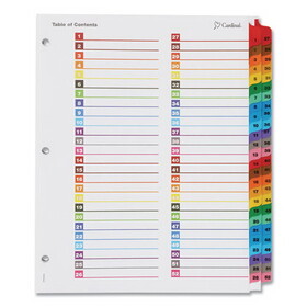 Cardinal CRD60990 Onestep Printable Table Of Contents/dividers, 52-Tab, 11 X 8 1/2, Multicolor