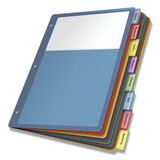 CARDINAL BRANDS INC. CRD84017 Poly 1-Pocket Index Dividers, Letter, Multicolor, 8-Tabs/set, 4 Sets/pack