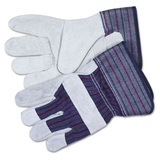 Memphis CRW12010L Split Leather Palm Gloves, Large, Gray, Pair