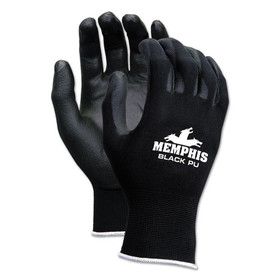 MCR Safety CRW9669XL Economy PU Coated Work Gloves, Black, X-Large, 1 Dozen