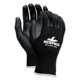 MCR Safety 9669XS Economy PU Coated Work Gloves, Black, X-Small, 1 Dozen