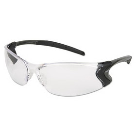 MCR Safety BD110P Backdraft Glasses, Clear Frame, Hard Coat Clear Lens