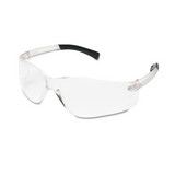 MCR Safety BK110 BearKat Safety Glasses, Wraparound, Black Frame/Clear Lens