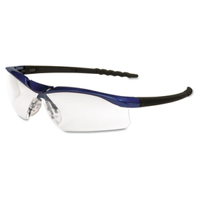 Crews CRWDL310AF Dallas Wraparound Safety Glasses, Metallic Blue Frame, Clear Anti-Fog Lens