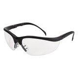 MCR Safety CRWKD110BX Klondike Safety Glasses, Matte Black Frame, Clear Lens, 12/Box