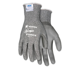 Memphis CRWN9677L Ninja Force Polyurethane Coated Gloves, Large, Gray, Pair