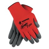 MCR Safety N9680L Ninja Flex Latex Coated Palm Gloves N9680L, Large, Red/Gray, 1 Dozen
