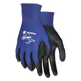 MCR Safety N9696L Ultra Tech Tactile Dexterity Work Gloves, Blue/Black, Large, 1 Dozen