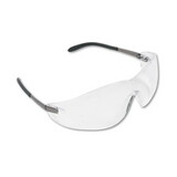 MCR Safety CRWS2110BX Blackjack Wraparound Safety Glasses, Chrome Plastic Frame, Clear Lens, 12/Box