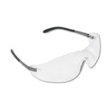 Crews CRWS2110 Blackjack Wraparound Safety Glasses, Chrome Plastic Frame, Clear Lens