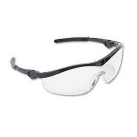CREWS, INC. CRWST110 Storm Wraparound Safety Glasses, Black Nylon Frame, Clear Lens, 12/box
