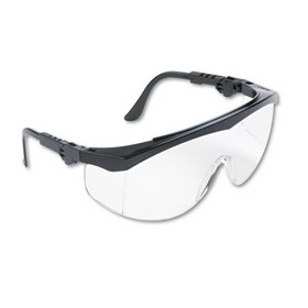 CREWS, INC. CRWTK110 Tomahawk Wraparound Safety Glasses, Black Nylon Frame, Clear Lens, 12/box