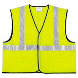 Mcr Safety CRWVCL2SLXL2 Class 2 Safety Vest, Fluorescent Lime W/silver Stripe, Polyester, 2x