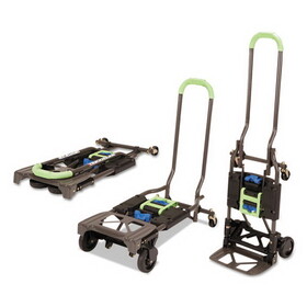 Cosco CSC12222PBG1E 2-in-1 Multi-Position Hand Truck and Cart, 300 lbs, 16.63 x 12.75 x 49.25, Black/Blue/Green