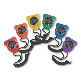 Champion Sports CSI910SET Water-Resistant Stopwatches, Accurate to 1/100 Second, Assorted Colors, 6/Box